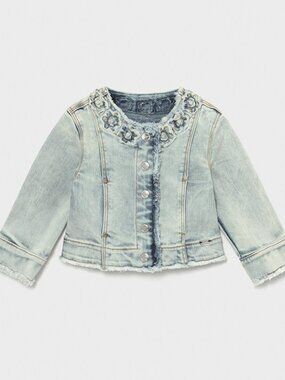 Mayoral Baby Girl Bleached Denim Jacket